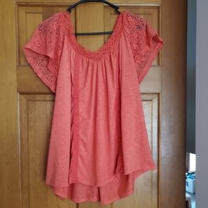 Crochet trim Spring/Summer Top